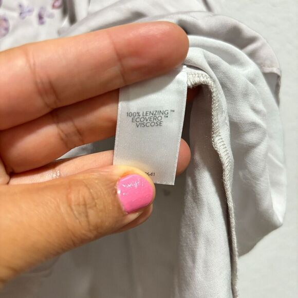 J.Jil Purejill Women's Viscose 3/4 Sleeve Pullover Blouse Large Beige Floral - Picture 6 of 7